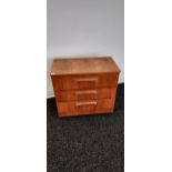 A Retro mid century three drawer chest produced by Sakol [69x74x40cm]