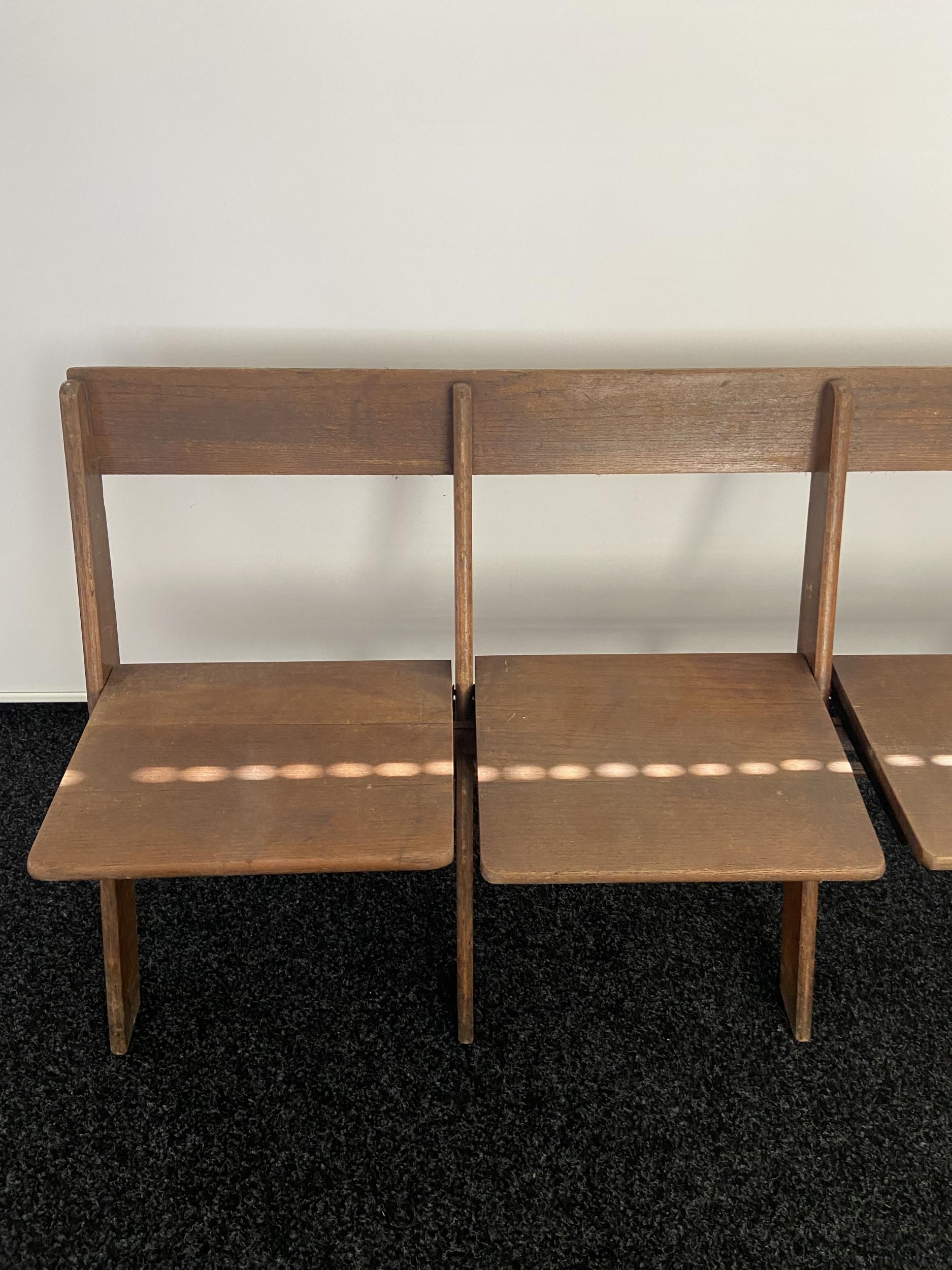 James D. Bennet Ltd. Glasgow, A four folding chair bench. [76x186x46cm] - Image 4 of 7