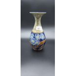 A Royal Doulton Lambeth bud vase 'Chrysthamn pattern' Signed BN to the base. [22cm in height]