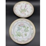 A Lot of two Royal Copenhagen 'Flora Danica 1790-1990' hand painted cabinet plates. Titled 'Rosa