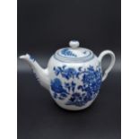 Early Worcester teapot, Dr. Wall first period, crescent mark. c1765-80.