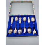 A Lot of 6 Chinese Hong Kong Silver tea spoons with presentation case.