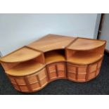 A Retro Nathan produced teak corner unit. Consists of corner section and to curved sections. [