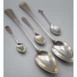A Lot of various silver flat wares to include Provincial Scottish silver Paisley serving spoons [