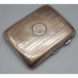 A Birmingham silver cigarette case. [8.5x7x1.5cm] [85.16grams]