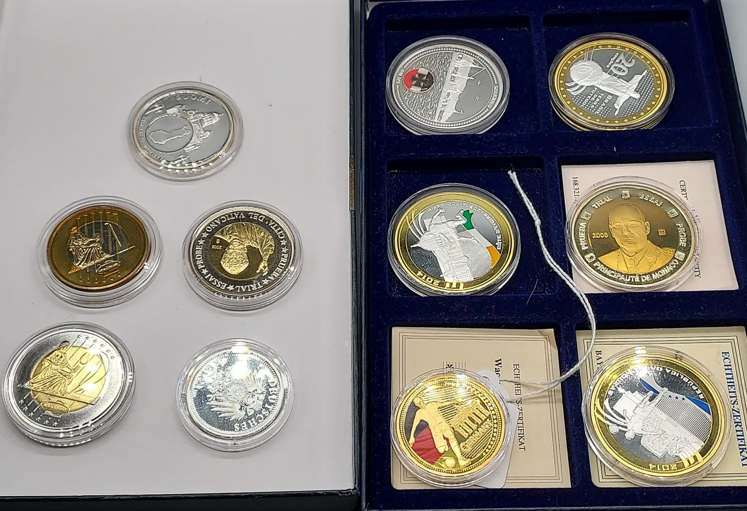 A Collection of various gilt and plated mint coins.