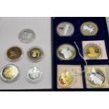 A Collection of various gilt and plated mint coins.