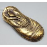 A Vintage brass shoe vesta case. [7.5cm in length]