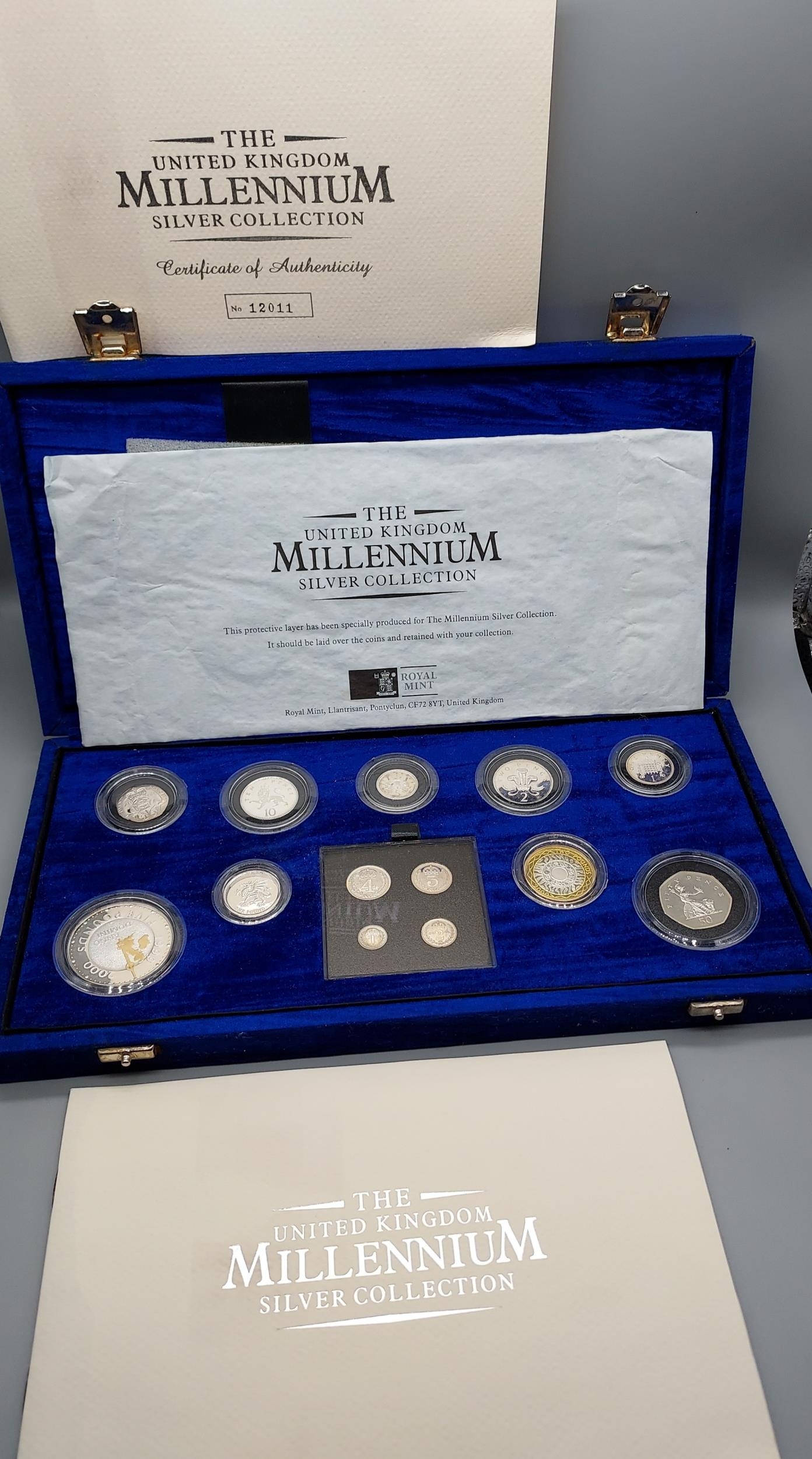 The Royal Mint silver coin collection 'The United Kingdom Millennium silver collection, comes with