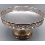 A Sheffield silver pierced tazza dish. Produced by Mappin & Webb. [11cm in height] [20cm in