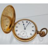 An Antique gold plated pocket watch, Swiss made, 7 Jewels. In a running condition [May need a