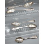 A Set of five Georgian Glasgow silver tea spoons. Produced by David McDonald. dated 1821. [73.