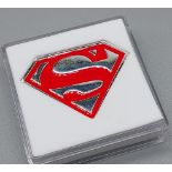 A 1oz 999 fine silver superman emblem ingot.