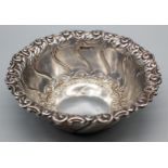 A Sheffield silver ornate sugar bowl. Produced by Lee & Wigfull. [4cm in height & 12cm in