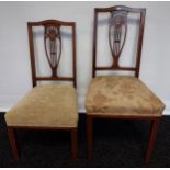 A Lot of two Edwardian inlaid bedroom chairs.