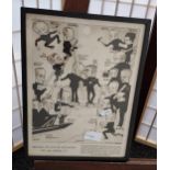 A 1935 print titled 'Bridging the fleet by moonlight: the 43rd [Wessex] R.E. Signed Fred Mai. [Frame