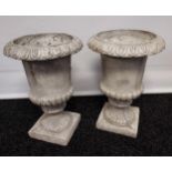 A Pair of garden planter urns. [44cm in height]