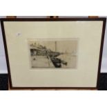 Harold Storey [1888-1965] Original etching titled 'The Fish Quay Whitby' Limited to 50 numbered