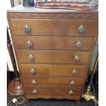 A Vintage six drawer chest. [122x77x41cm]