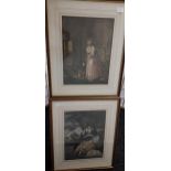 A Lot of three late 18th century coloured engravings titled 'What You Will', 'A Maid' & 'A Widow' by