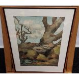 Antonio Pacitti [1924-2009] Original watercolour of trees. Dated 67. [Frame measures 50x38cm]