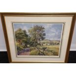 J McIntosh Patrick Fine Art Guild signed print titled 'Highland Lane' [Gilt frame measures 66x73cm]