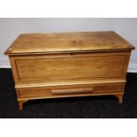 An Antique style Cedar Wood bedroom linen chest, Designed with under drawer and interior shelf