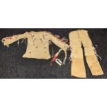 An Vintage/ Old? Hide Native American two piece clothing set.
