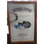 A Vintage Southern Comfort advertising mirror fitted within a pine frame. [93x62cm]