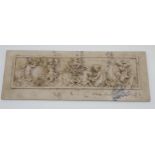 After Emile Andre Boisseau A Marble wall plaque depicting various Fawns dancing. [15.5x43cm]