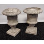 A Pair of small garden planter urns. [32cm in height]