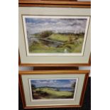 A Lot of two limited edition golfing prints by Kenneth Gibb. Titled 'Aberdour golf club: 2nd hole: