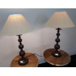 A Pair of contemporary table lamps. [61cm in height]