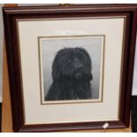 J Waterhouse Original watercolour depicting a portrait of a dog. Dated 99. [Frame measures 51x44cm]