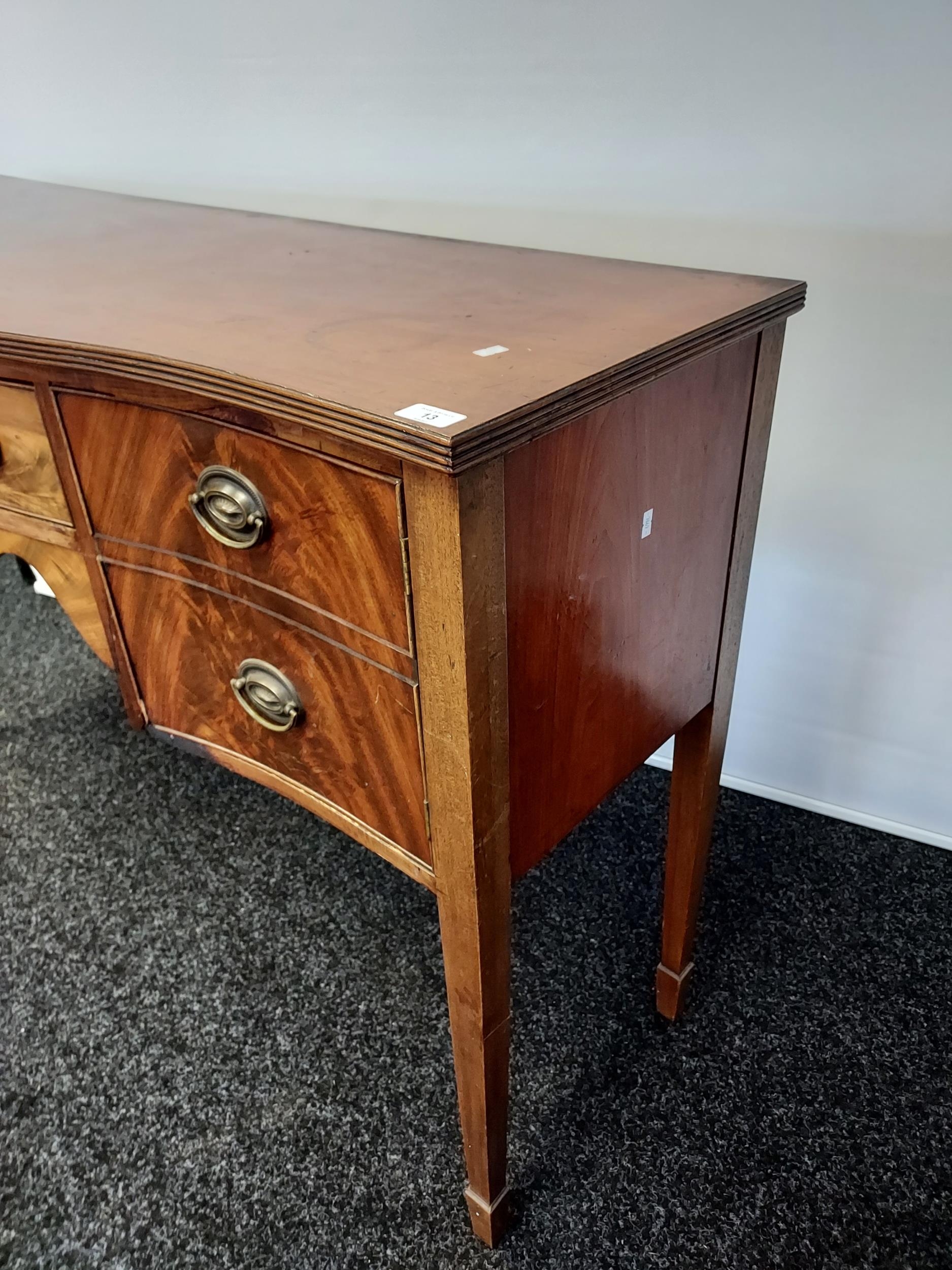 A Georgian sideboard supported on square tapered legs. [94x139x49cm] - Image 2 of 6