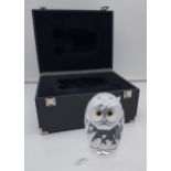 A Giant Swarovski owl paperweight. Comes with a travel case and outer packing box. [Owl as found]