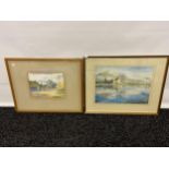 Two original watercolours, J.H. Redpath titled 'Kilchurn Castle Loch Awe, 1980', Robert Stuart