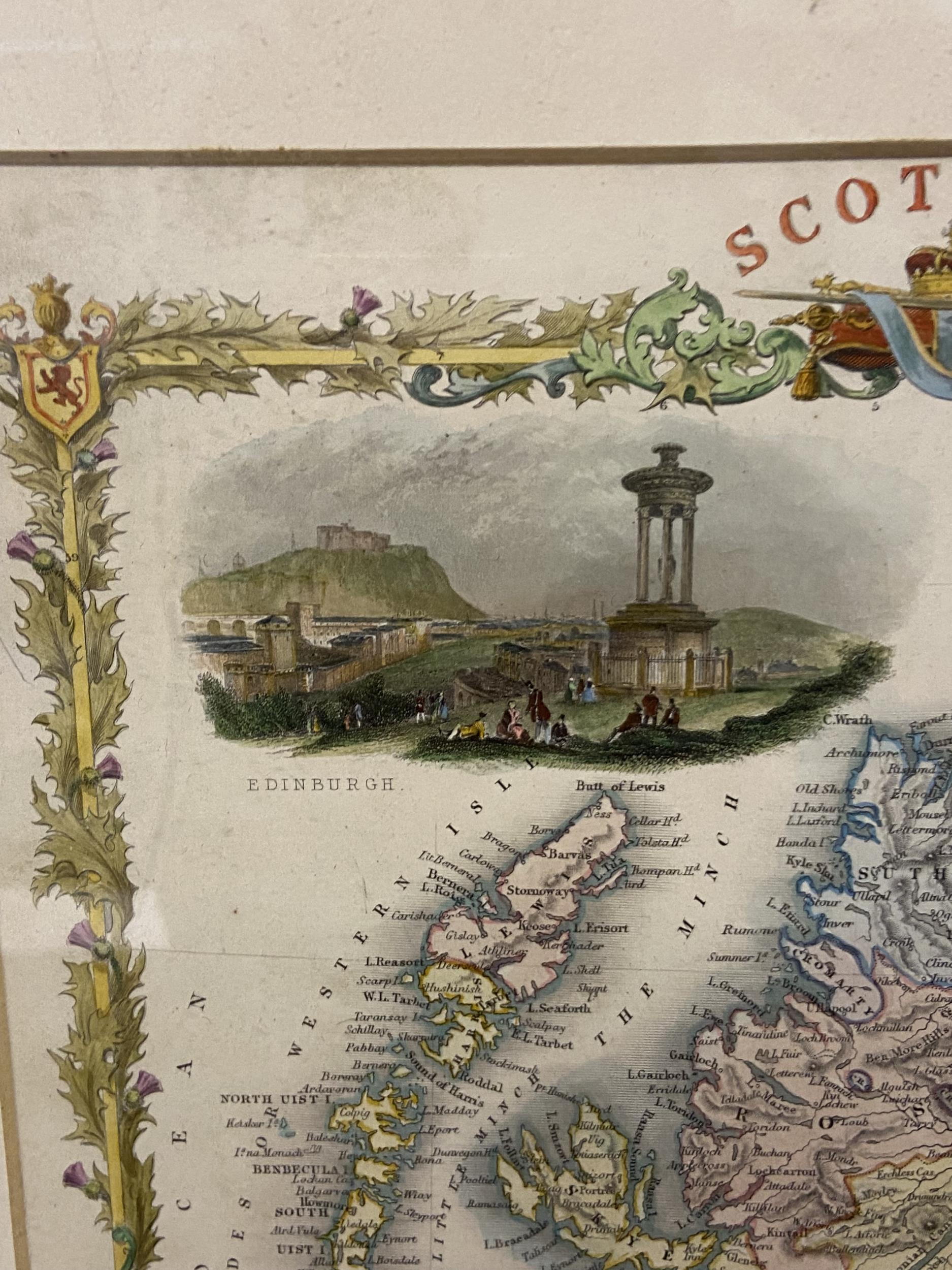 Antique coloured engraving depicting Scotland map. The Illustrations by N. Whittock & Engraved by - Bild 5 aus 5