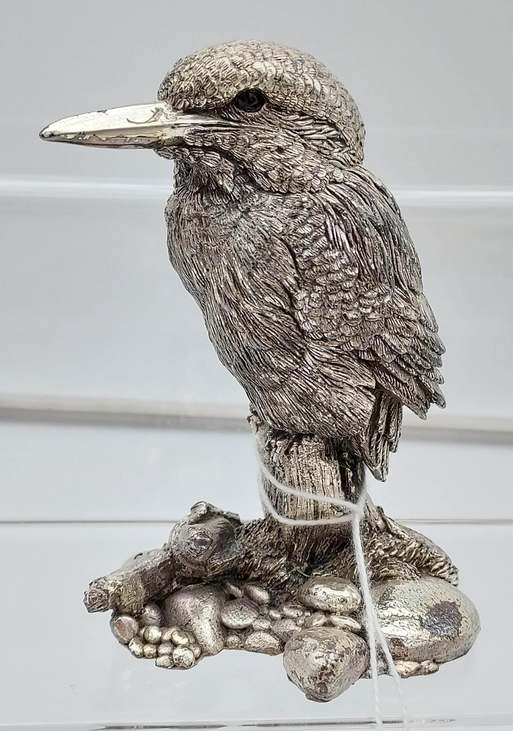 A Birmingham silver Country Artists kingfisher figure together with a Wenk white metal base and - Image 2 of 6