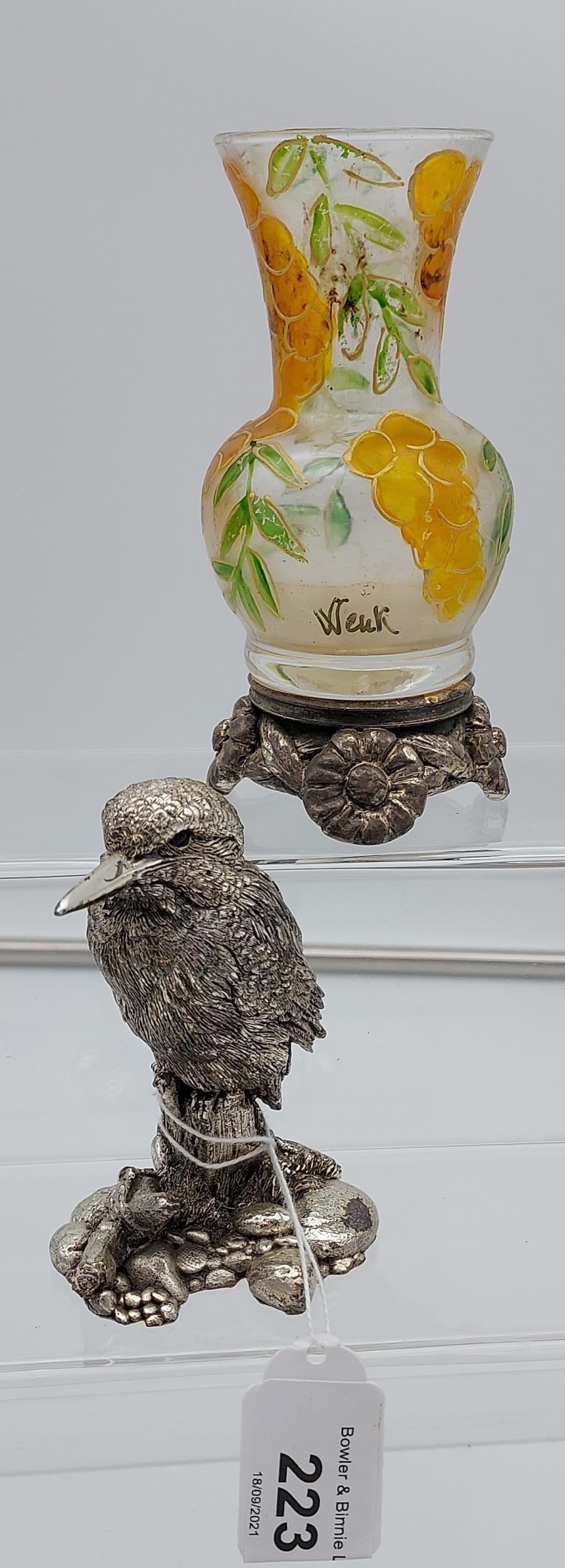 A Birmingham silver Country Artists kingfisher figure together with a Wenk white metal base and