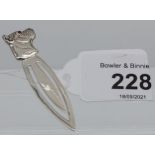 A silver bookmark with dog finial [3.76g]