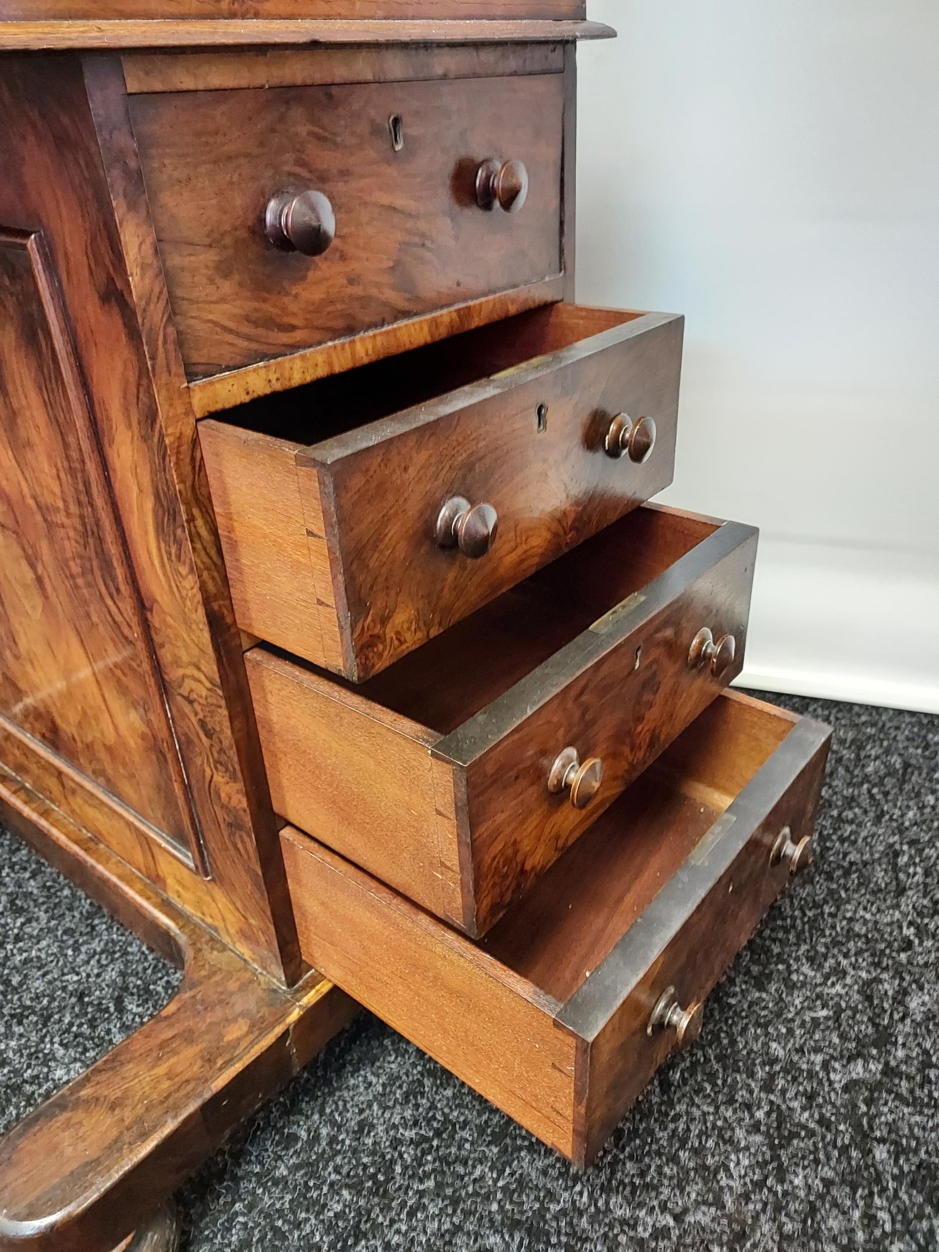 Early 19th century davenport writing desk, with sprung drawer raised section to include a secret ink - Image 21 of 24