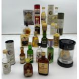 A Selection of collectable whisky miniatures to include Old St Andrews, Robbie Burns, Railtrack