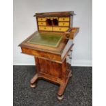 Early 19th century davenport writing desk, with sprung drawer raised section to include a secret ink