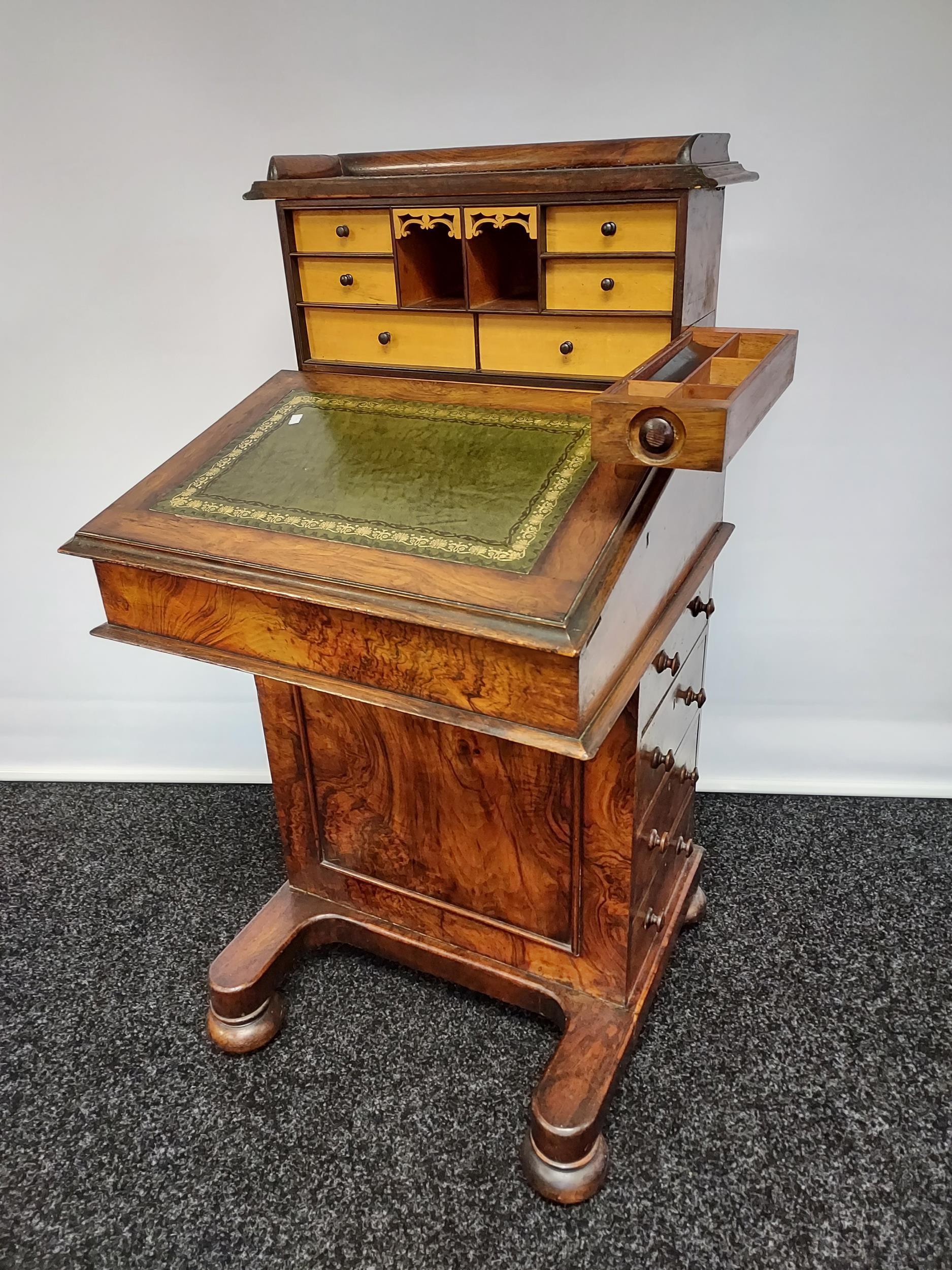 Early 19th century davenport writing desk, with sprung drawer raised section to include a secret ink - Image 2 of 24