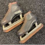 A Pair of 1950's Fagan skating footwear skates.