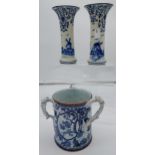 A Selection of collectable porcelain wares to include Royal Bonn Jokio tree handle tig [as found], a