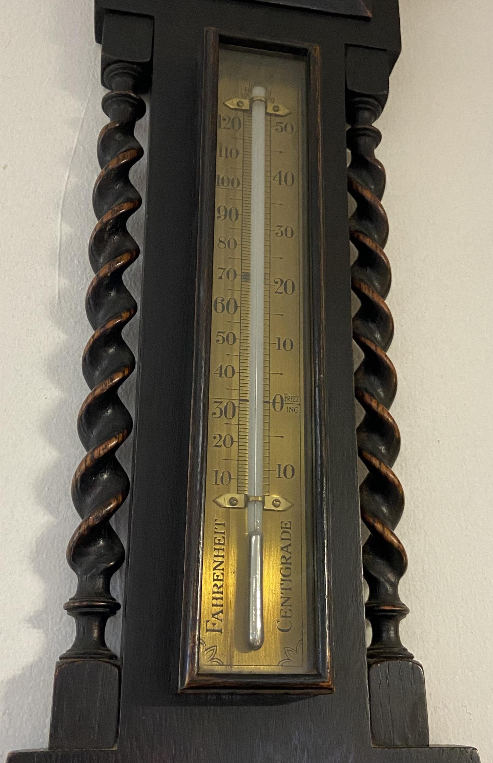 Antique W.B. McCallum Perth brass face wall barometer. Mercury Thermometer. [80cm in length] - Image 3 of 3