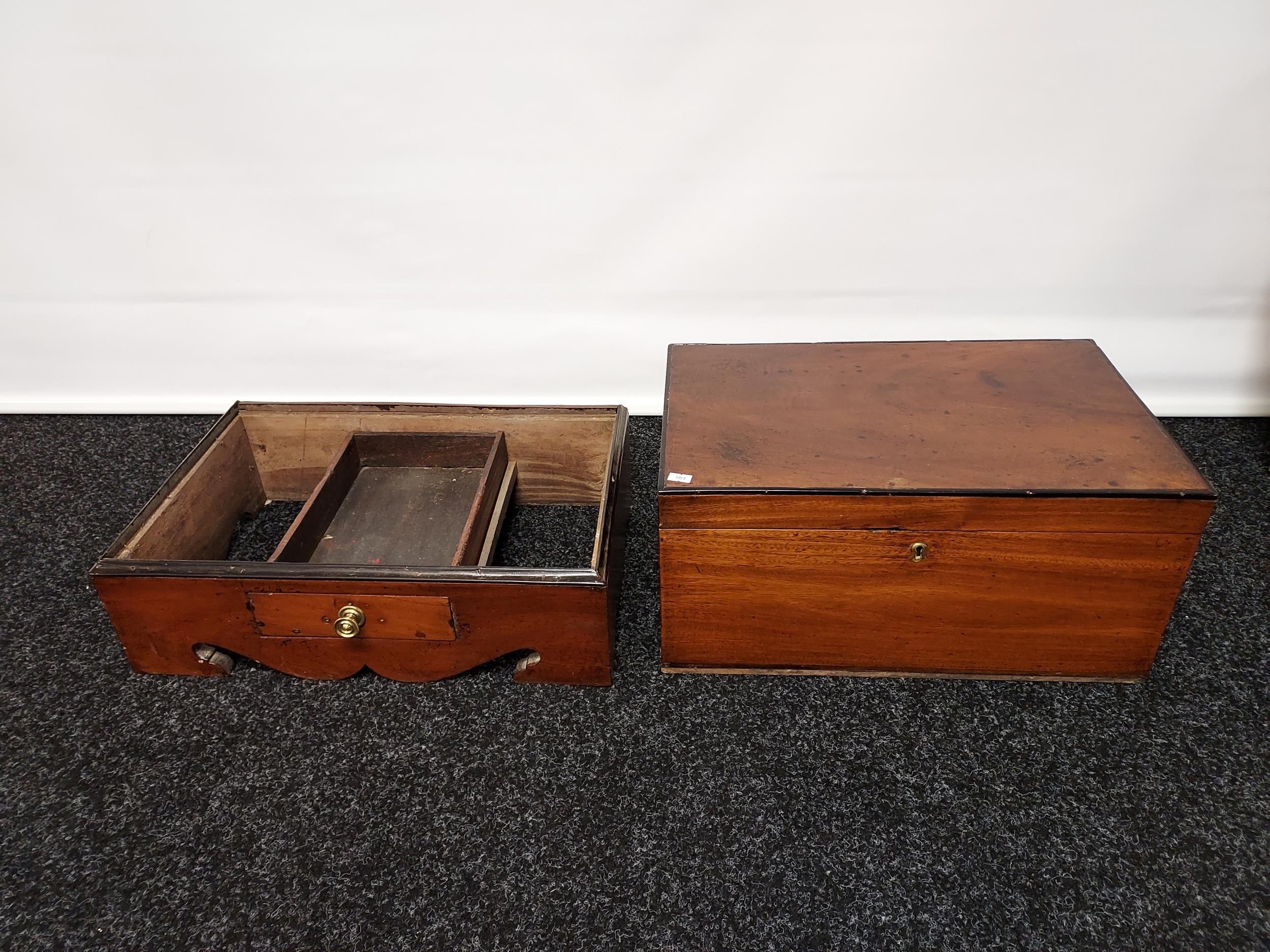 Georgian slipper chest with single under drawer [38x51x33cm] - Image 3 of 4