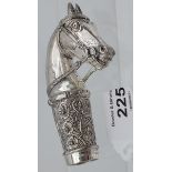 A walking cane handle in the form of a horse [stamped 800] [65.75g]